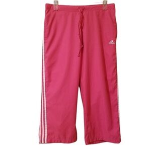 Adidas size Large pink cropped pull on track pants with pockets